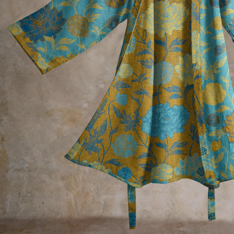 Vintage-Baumwollbademantel mit Blumenmuster - image 14