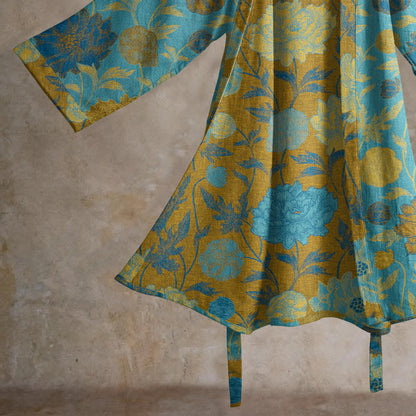 Vintage-Baumwollbademantel mit Blumenmuster - image 14