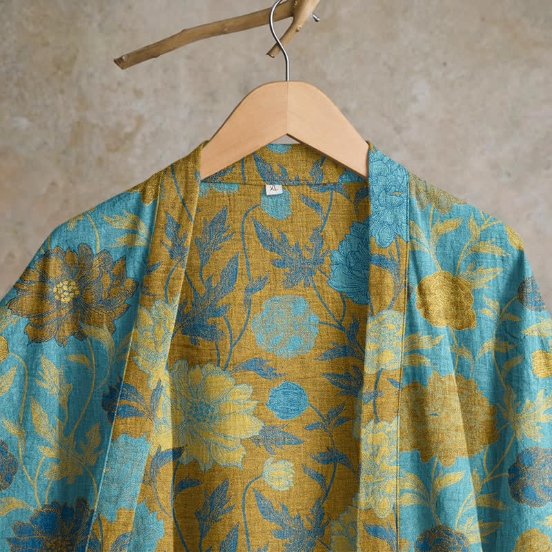Vintage-Baumwollbademantel mit Blumenmuster - image 12