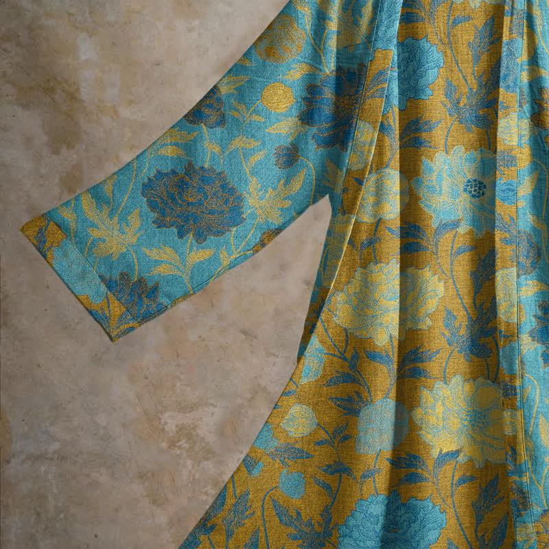 Vintage-Baumwollbademantel mit Blumenmuster - image 13