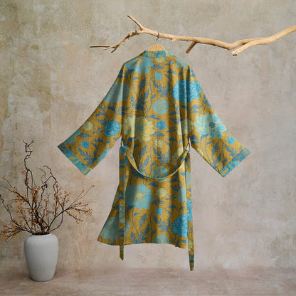 Vintage-Baumwollbademantel mit Blumenmuster - image 16