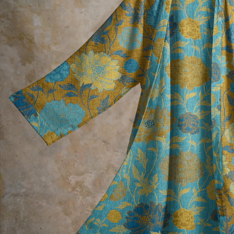Vintage-Baumwollbademantel mit Blumenmuster - image 18