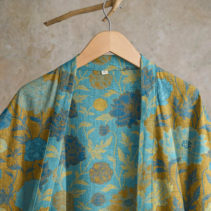Vintage-Baumwollbademantel mit Blumenmuster - image 17
