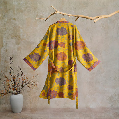 Vintage-Baumwollbademantel mit Blumenmuster - image 21