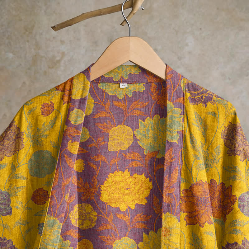 Vintage-Baumwollbademantel mit Blumenmuster - image 22