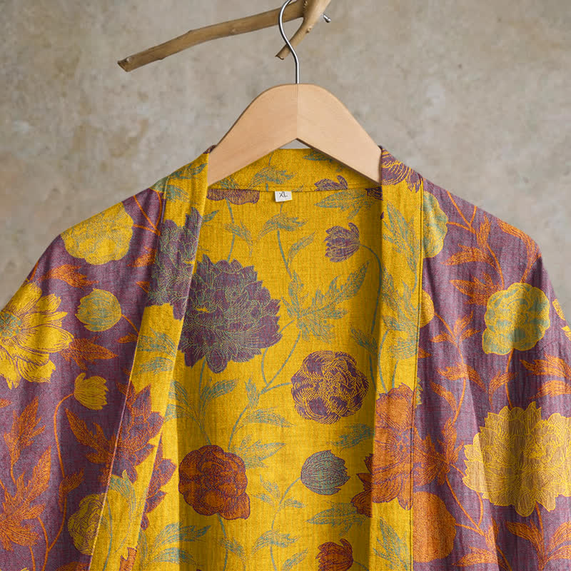 Vintage-Baumwollbademantel mit Blumenmuster - image 27