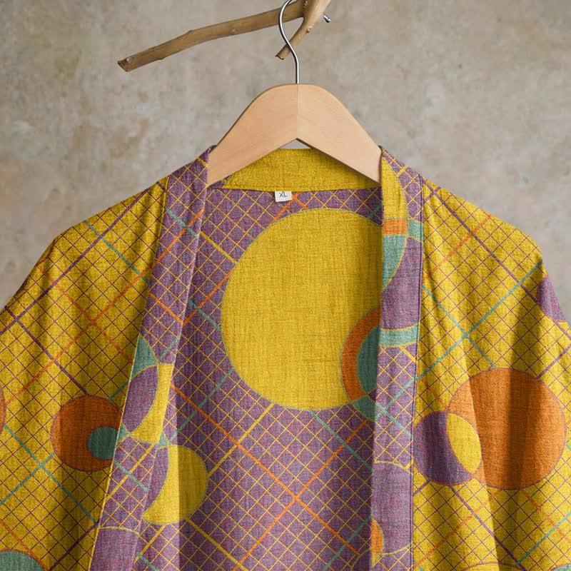 Retro-Bademantel aus Baumwolle mit geometrischem Kreis - image 7
