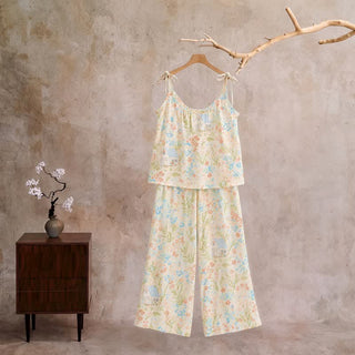 Meadow Bloom Cami Lounge-Set - Cremefarbenes Blumenmuster - XL - image 0