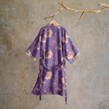 Kimono-Bademantel aus Baumwollgaze mit Blumenmuster - image 1