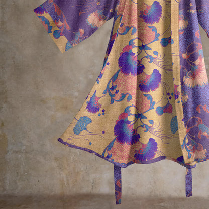 Kimono-Bademantel aus Baumwollgaze mit Blumenmuster - image 4