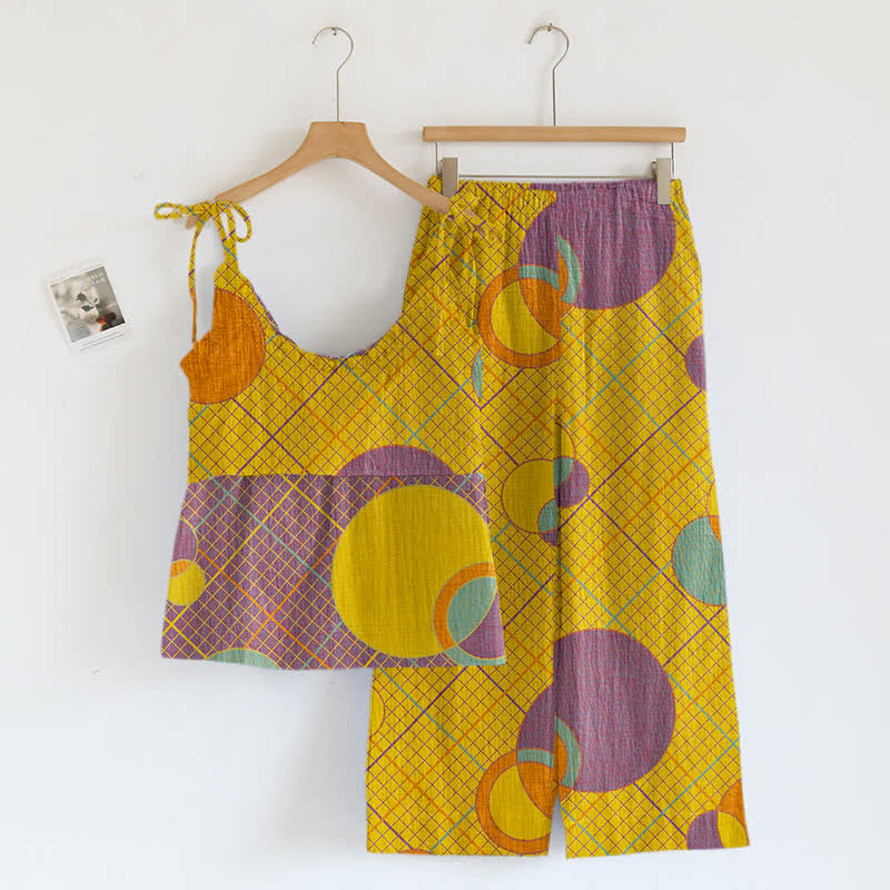 Pyjama-Set mit abstraktem Kreis-Camisole - image 5