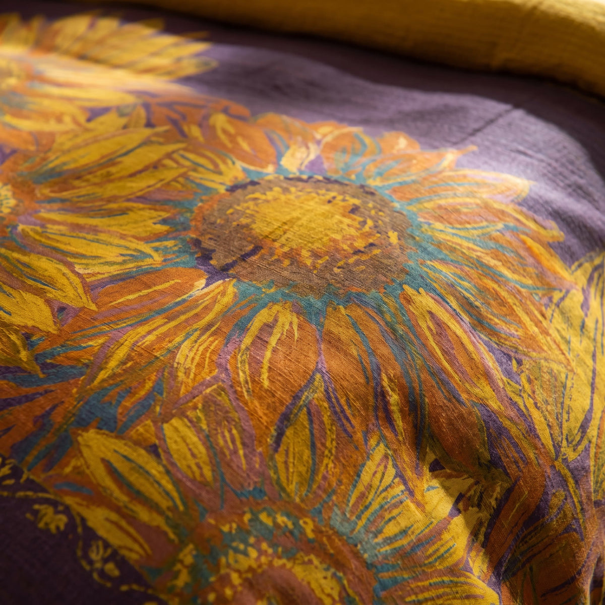 Vintage Sonnenblumen-Bettwäsche-Set aus Baumwollgaze - image 15