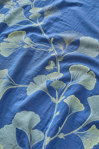 Vintage Ginkgoblatt Baumwoll-Bettwäscheset - image 5