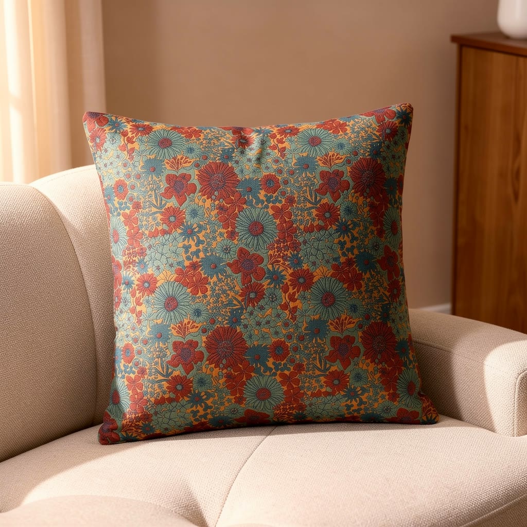 Kissen aus Baumwollgaze mit Vintage-Blumenmuster - image 2