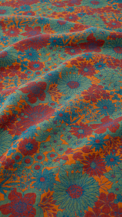 Bettwäsche-Set aus Baumwollgaze mit Retro-Blumenmuster - image 8