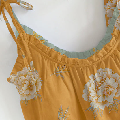 Retro-Loungewear-Set aus Baumwolle mit Pfingstrosen- und Schmetterlingsmotiv - image 1