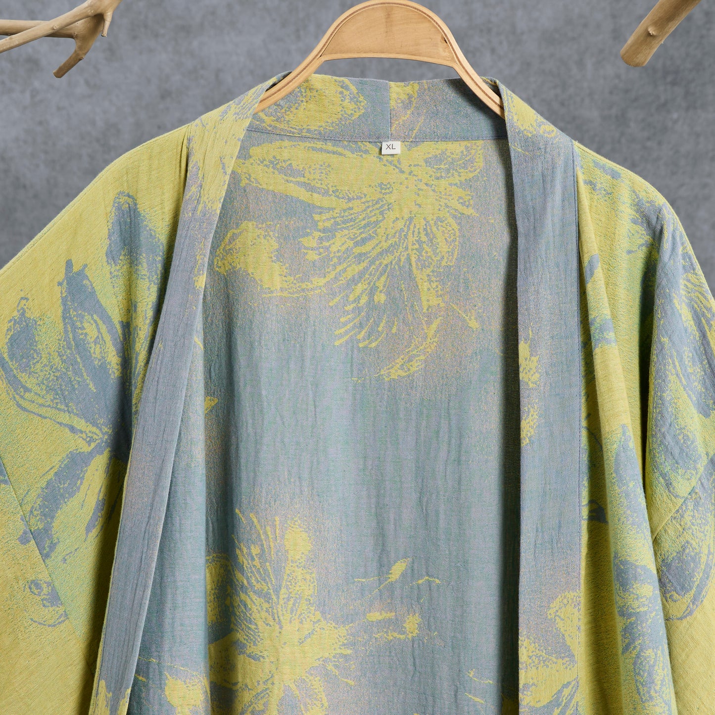 Kimono-Bademantel aus azurblauem Baumwollgaze - image 2