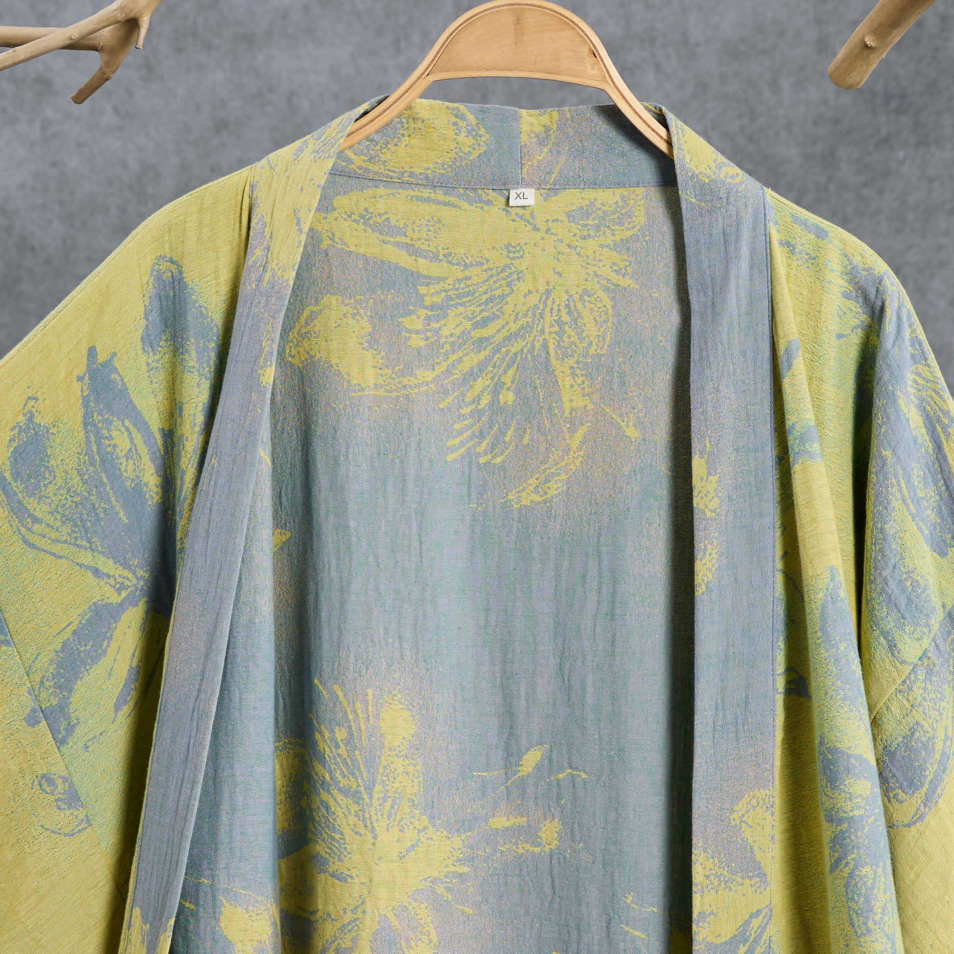 Kimono-Bademantel aus azurblauem Baumwollgaze - image 2