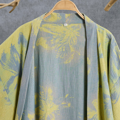 Kimono-Bademantel aus azurblauem Baumwollgaze - image 2