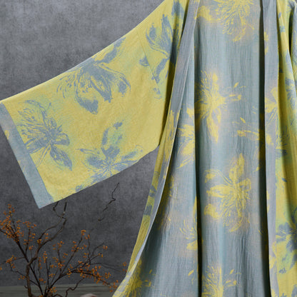 Kimono-Bademantel aus azurblauem Baumwollgaze - image 3