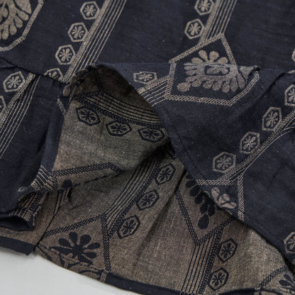 Vintage marineblaues geometrisches Baumwoll-Nachthemd - image 5