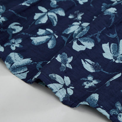 Retro-Loungewear-Set aus marineblauem Baumwoll-Tanktop mit Blumenmuster - image 5