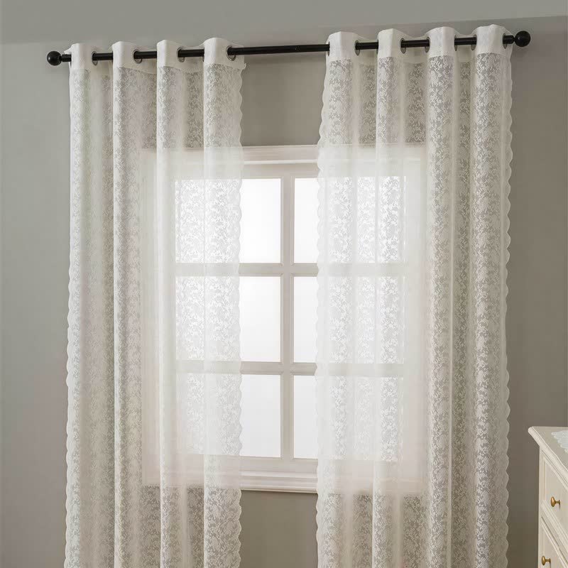 Ösen-Top, luftiger Voile-Spitzen-Vorhang - image 1