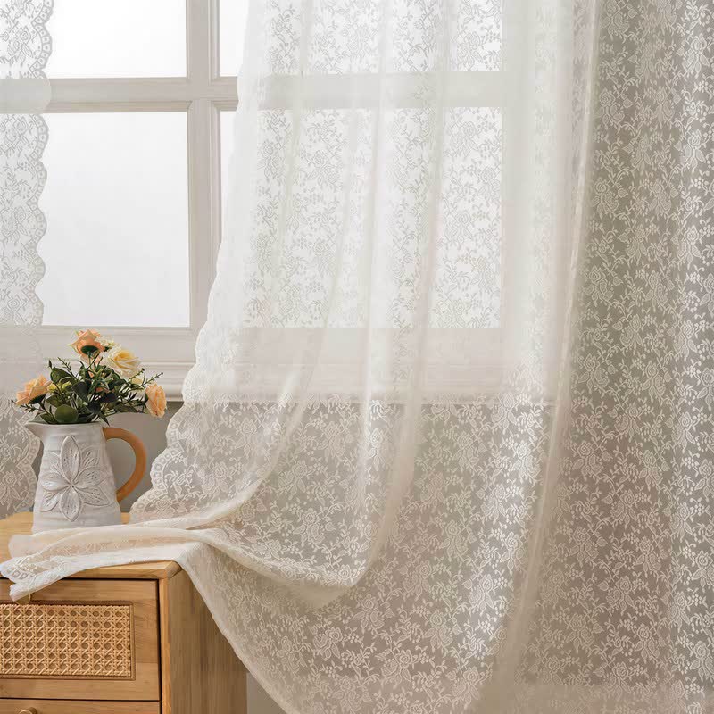 Ösen-Top, luftiger Voile-Spitzen-Vorhang - image 2