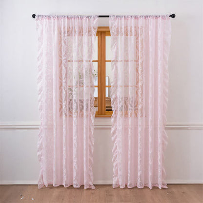 Fenstervorhang mit Rüschenrand und Lichtfilterung - Rosa - 51 Zoll breit x 108 Zoll L - image 18