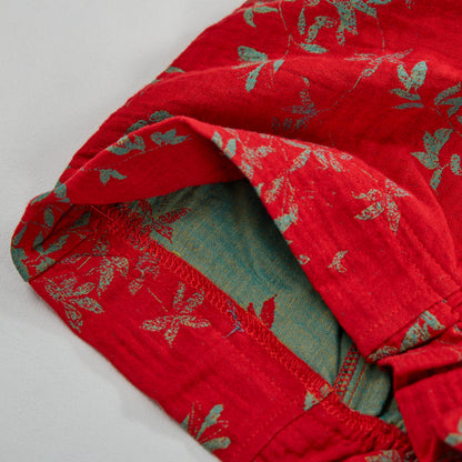 Rote Loungewear-Hose aus Baumwolle mit Blumenmuster - image 6