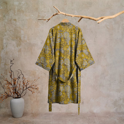 Retro-Bademantel aus Baumwolle mit dezentem Blumenmuster - image 8