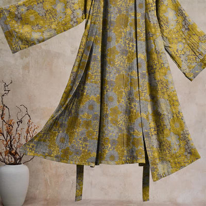 Retro-Bademantel aus Baumwolle mit dezentem Blumenmuster - image 10