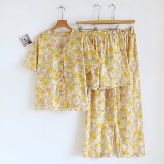 3-teiliges Loungewear-Set aus Baumwolle von Yellow Rose - Gelb - XL - image 0