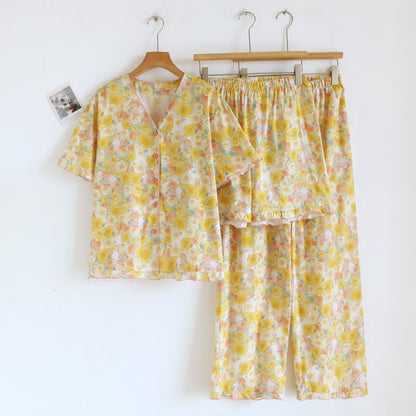 3-teiliges Loungewear-Set aus Baumwolle von Yellow Rose - Gelb - XL - image 0