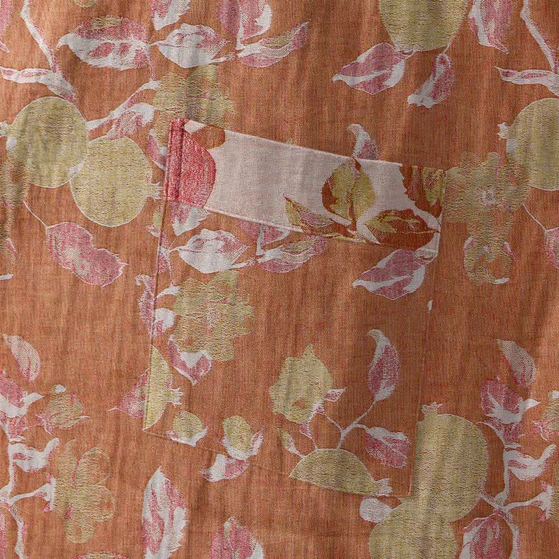 Kimono-Bademantel aus Baumwolle mit botanischem Granatapfelmuster - image 5