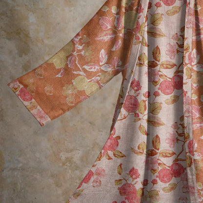 Kimono-Bademantel aus Baumwolle mit botanischem Granatapfelmuster - image 3
