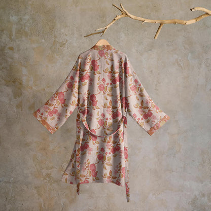 Kimono-Bademantel aus Baumwolle mit botanischem Granatapfelmuster - image 7
