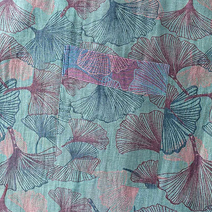 Traumhafter Kimono-Bademantel aus Baumwolle mit Ginkgoblattmuster - image 5