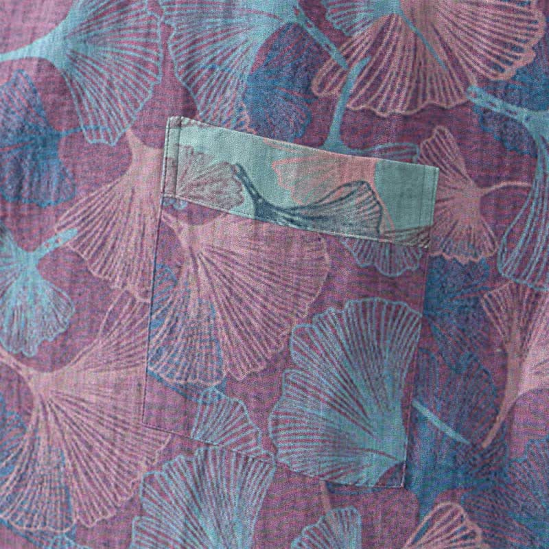 Traumhafter Kimono-Bademantel aus Baumwolle mit Ginkgoblattmuster - image 11