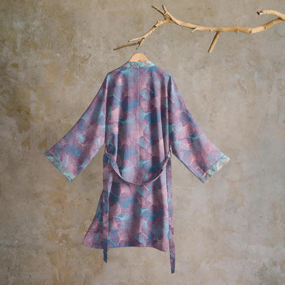 Traumhafter Kimono-Bademantel aus Baumwolle mit Ginkgoblattmuster - image 7