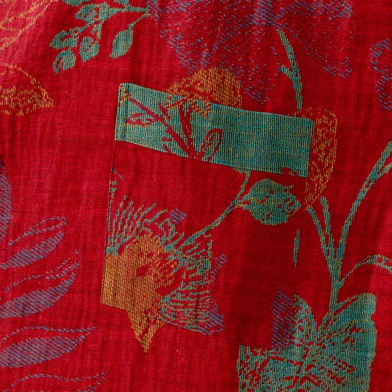 Retro-Baumwollkimono mit Blatt-Jacquardmuster - image 5