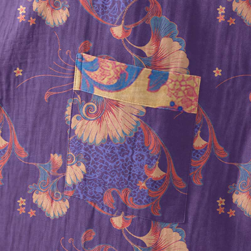Kimono-Bademantel aus Baumwollgaze mit Blumenmuster - image 5
