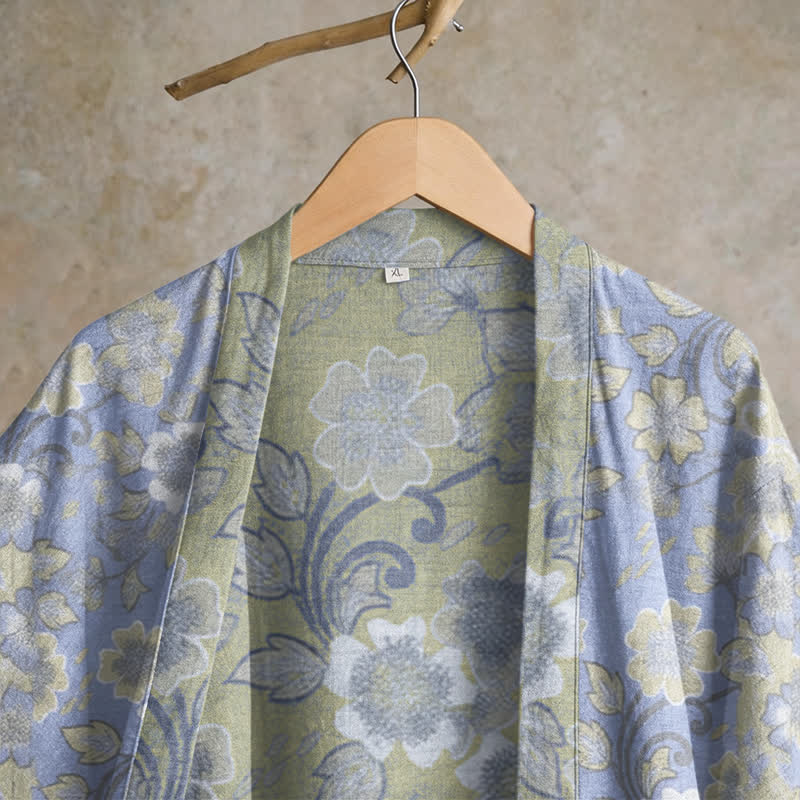 Retro-Kimono aus Baumwolle mit Blumenmuster - image 2