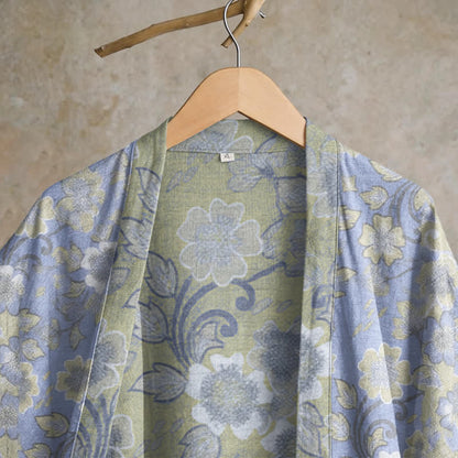 Retro-Kimono aus Baumwolle mit Blumenmuster - image 2