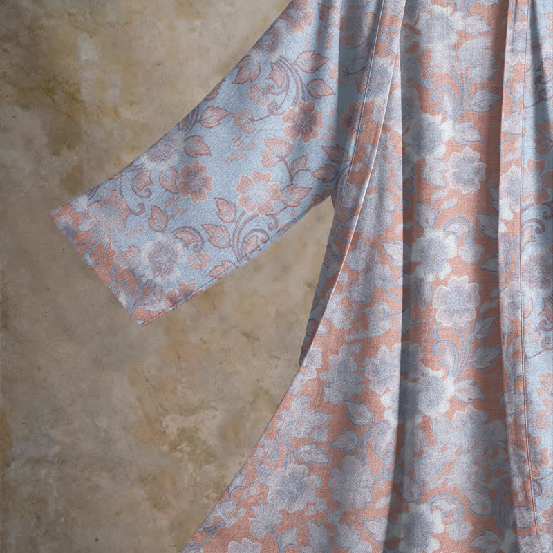 Retro-Kimono aus Baumwolle mit Blumenmuster - image 9