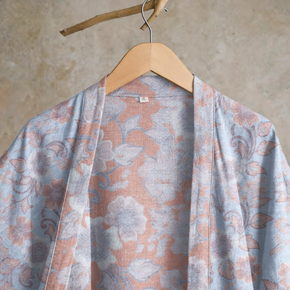Retro-Kimono aus Baumwolle mit Blumenmuster - image 8
