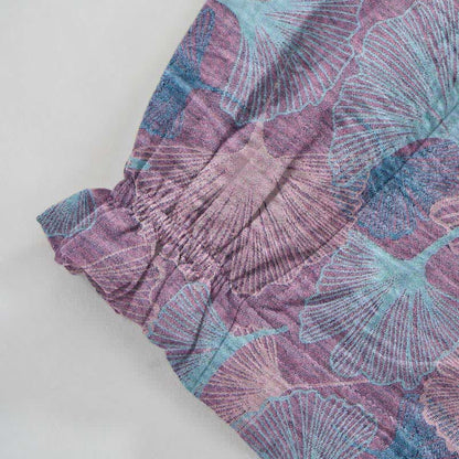 Vintage-Loungewear-Hose aus Baumwolle mit Ginkgoblatt-Motiv - image 8