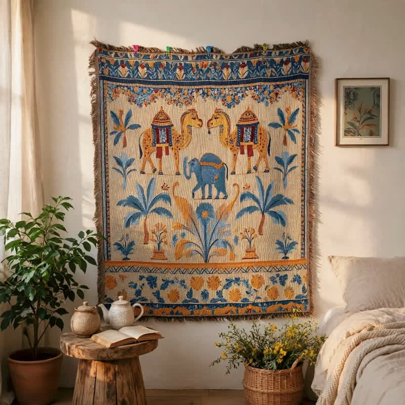 Vintage Kamel-Elefanten-Mehrzweckdecke - image 1