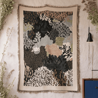 Abstrakte Waldlaub-Überwurfdecke - 180cm x 130cm - image 0