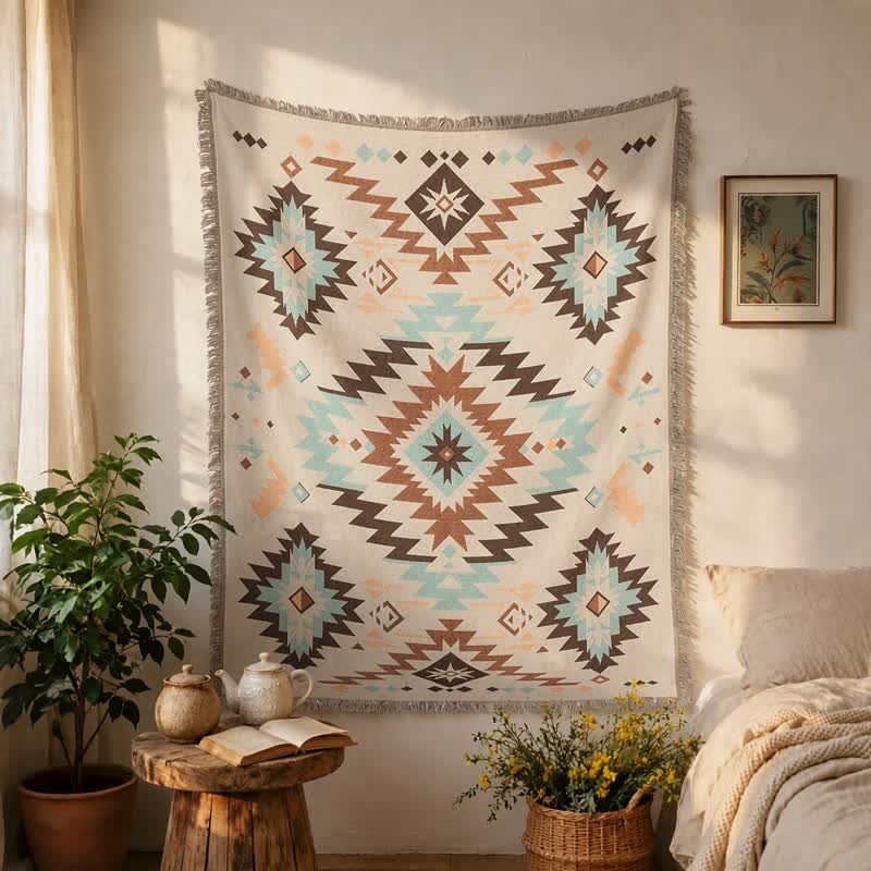Dekorative Decke im böhmischen Südwest-Stil mit geometrischen Quasten und dekorativem Muster - image 2
